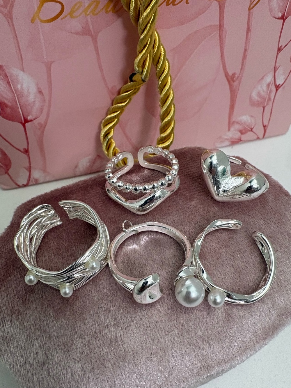 Silver Plated Open Ring Set - Picture 13 of 14
